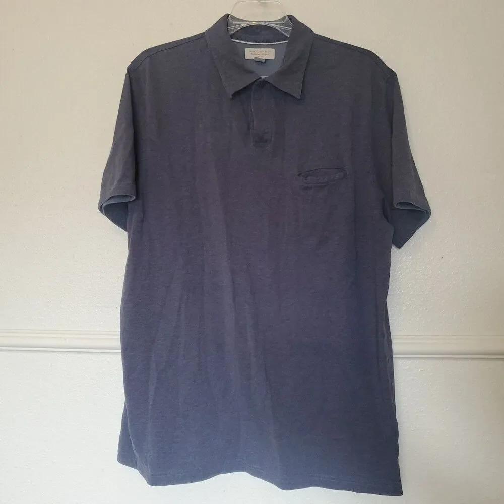 Banana Republic Men’s Polo Shirt Sz XL Fitted Pima Cotton Blue Short Sleeves